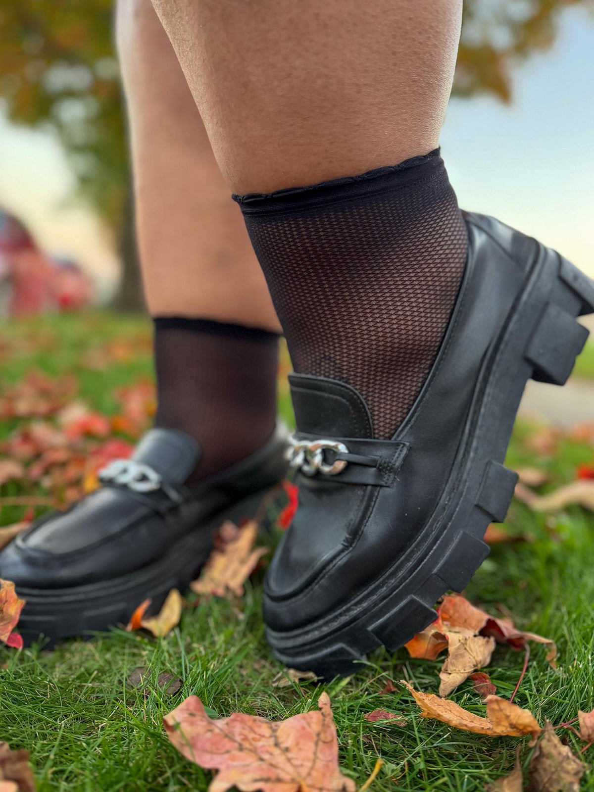Fishnet Ankle Socks - Black