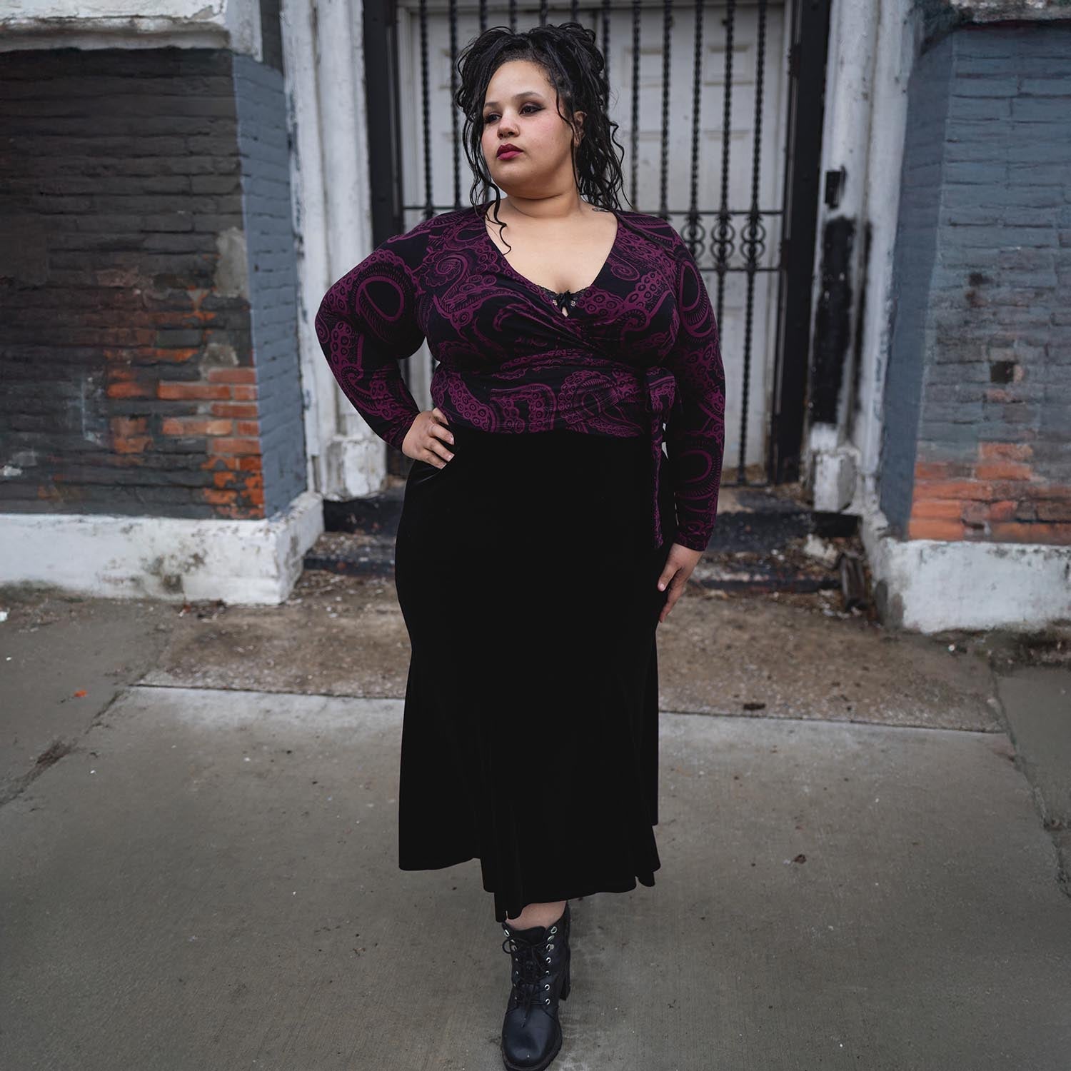 Organic Cotton Wrap Top - Kraken's Embrace