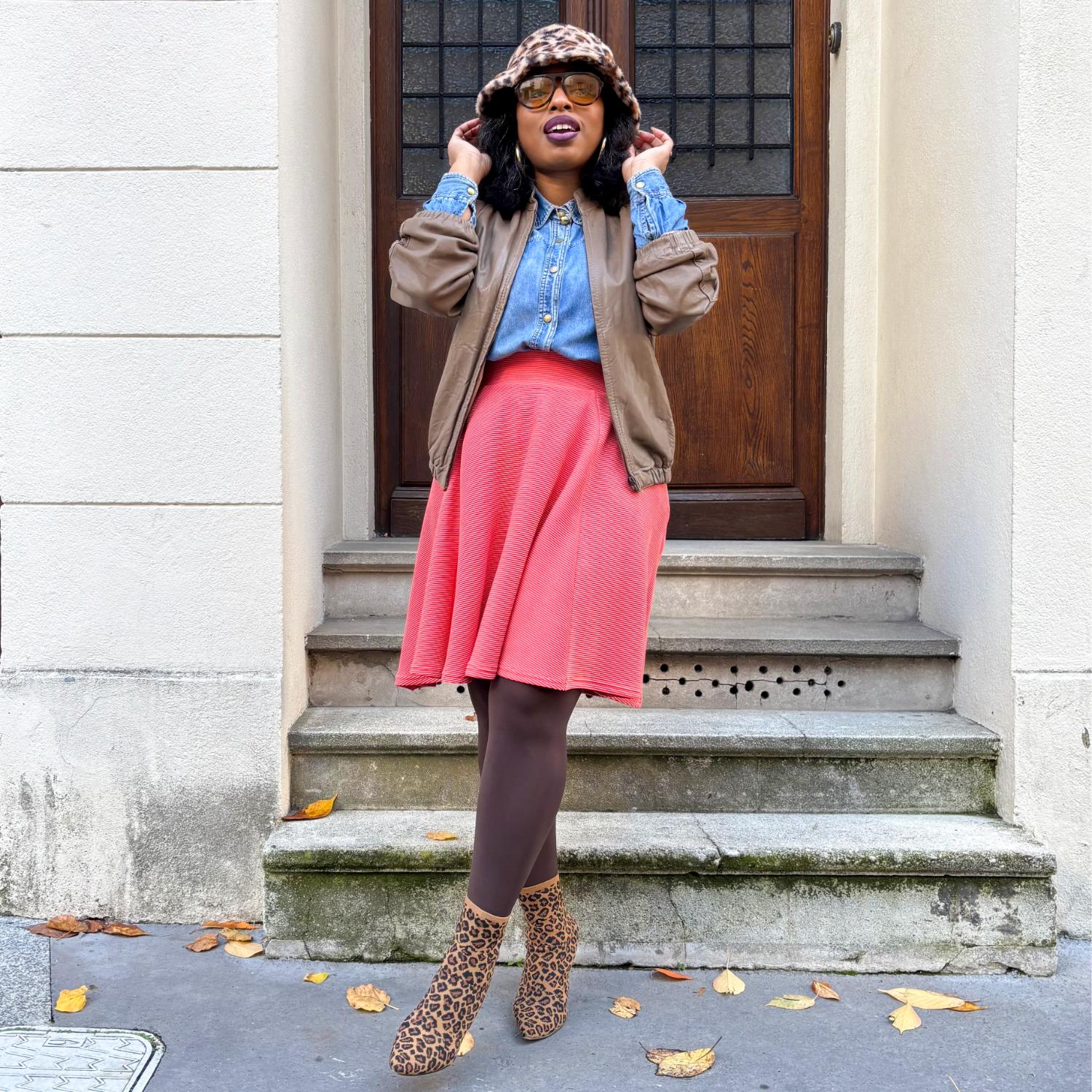Ottoman Flare Skirt - Spiced Coral
