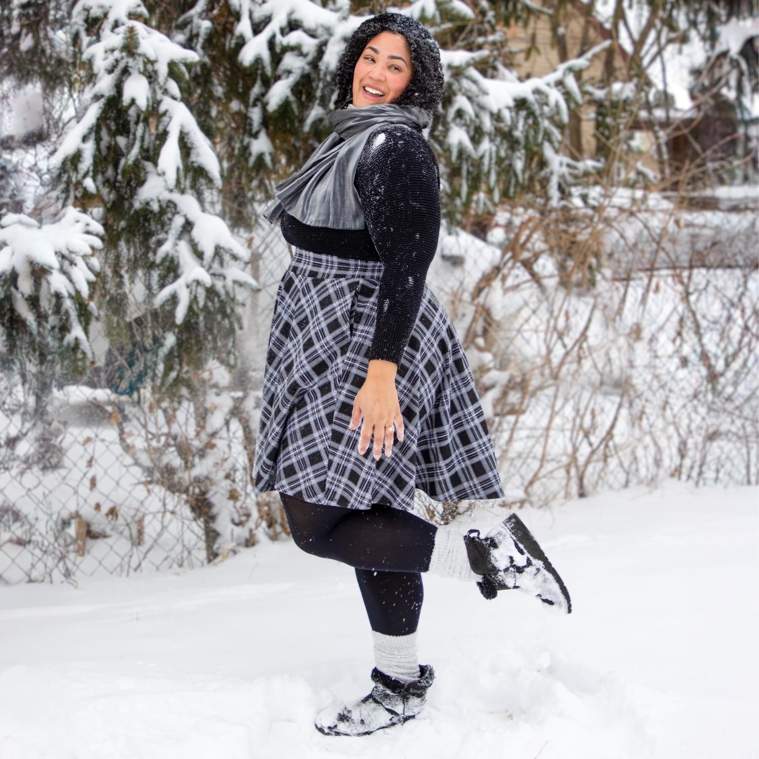 Plaid Flare Skirt - Cairn