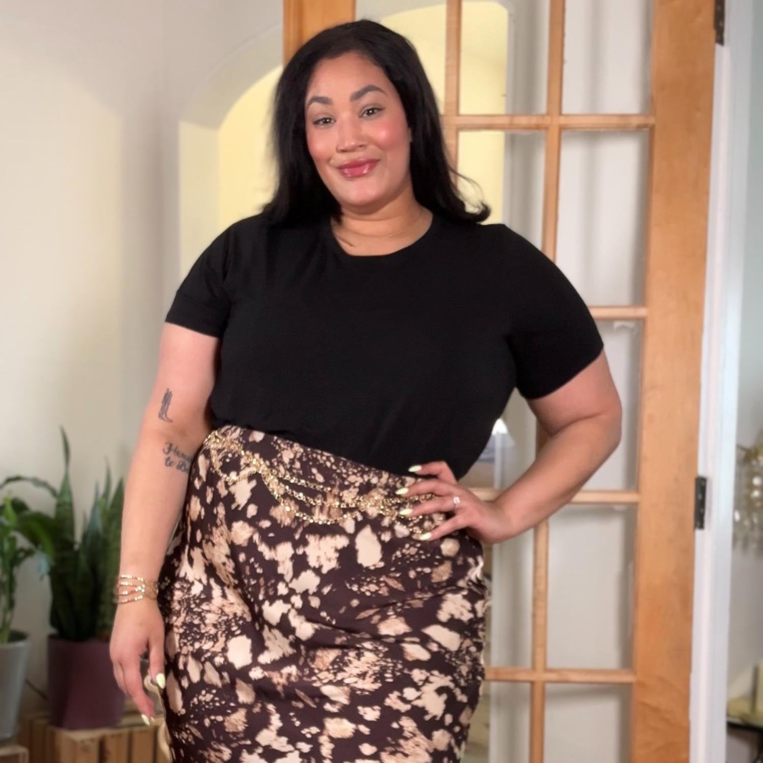 T-shirt à col rond en pâte de bois rafraîchissant - Noir