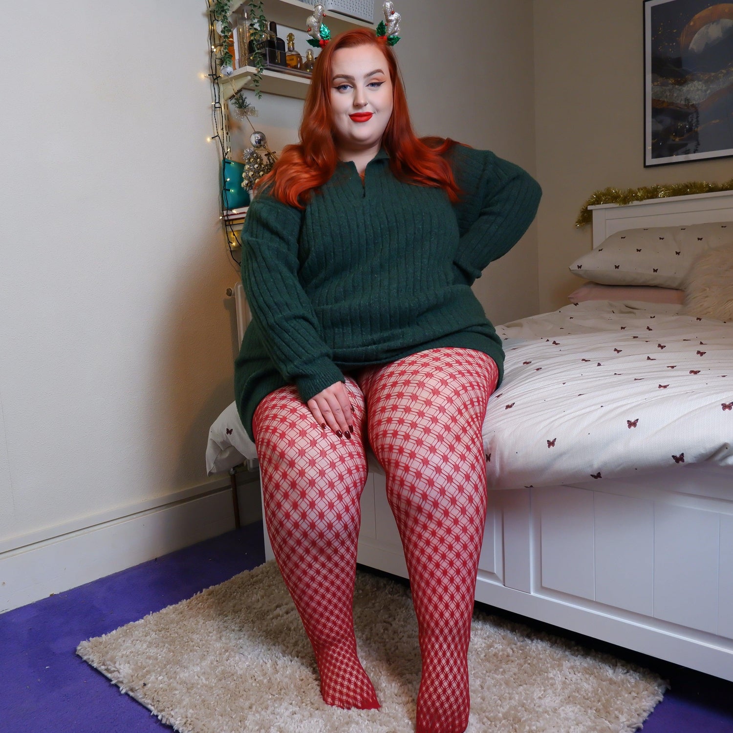 Fishnets - Stars - Blood Red - Snag