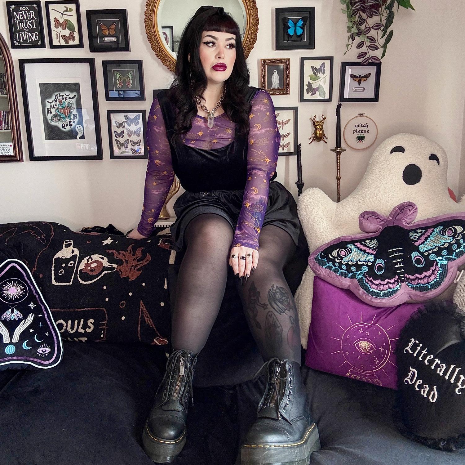 Celestial Mesh Top - Purple / Gold