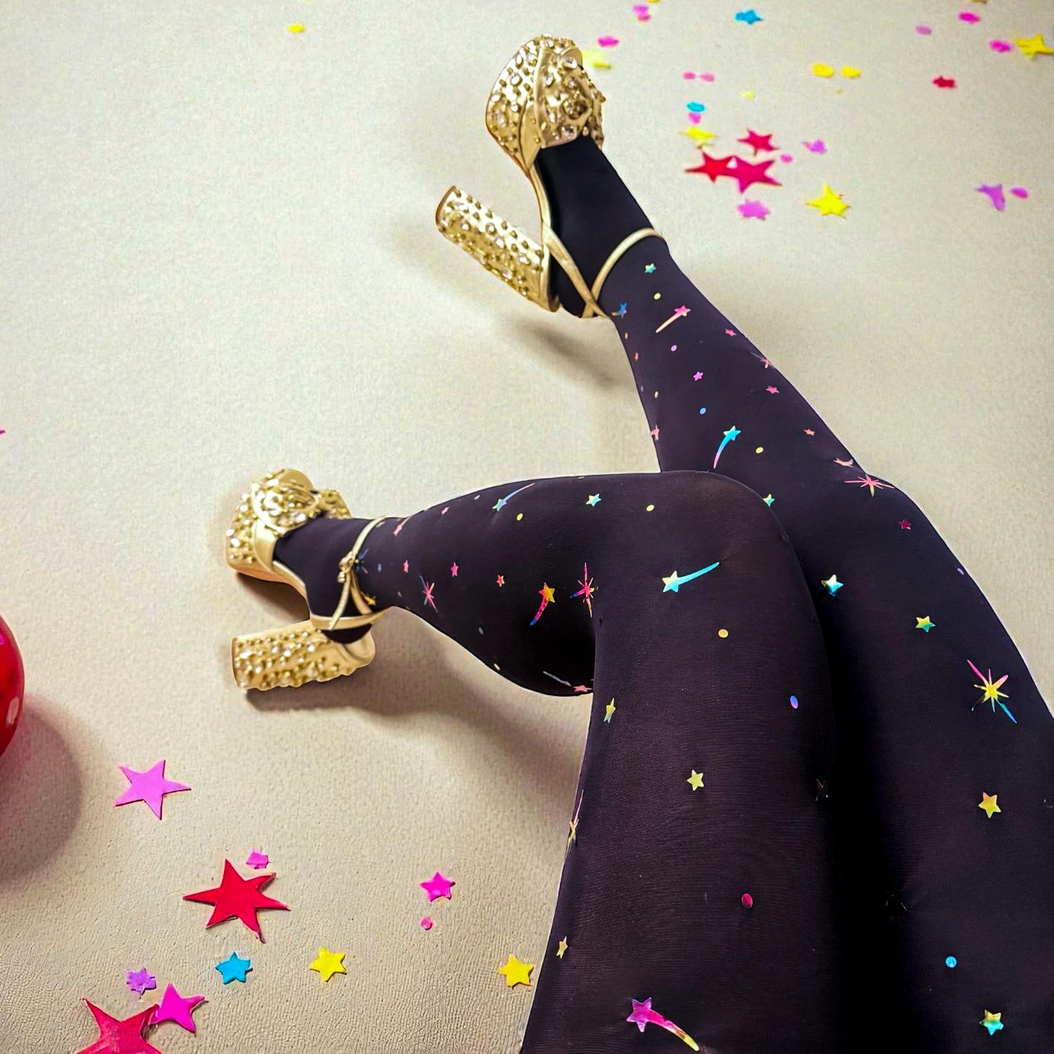 StarFall | Foil Shooting Stars 80 Denier Tights | Snag