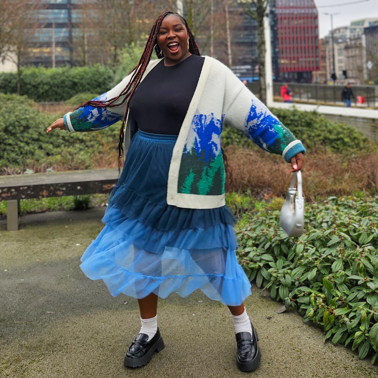 Mesh Maxi Skirt - Blue Ombre