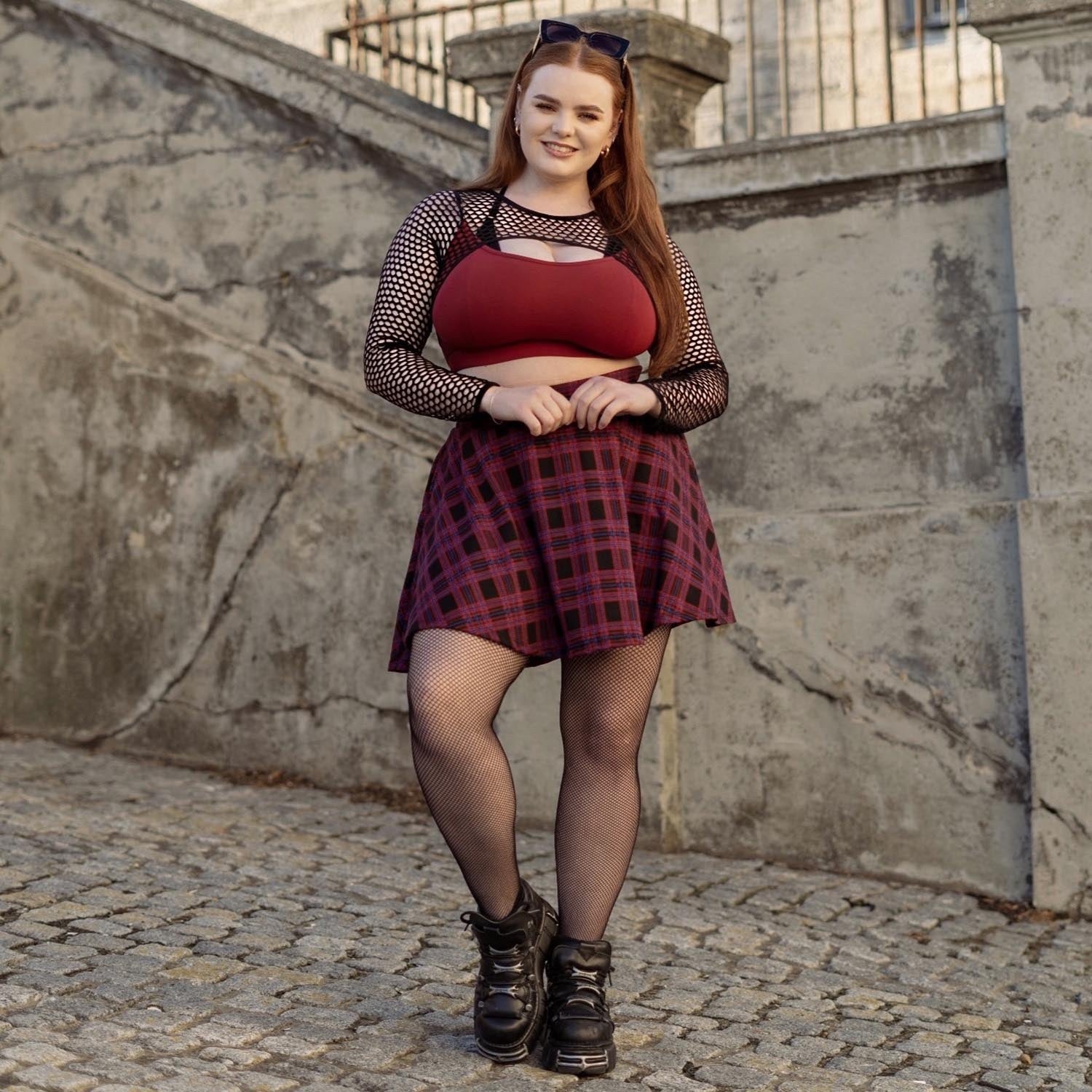 Siateczkowy top - Alanis - Wino