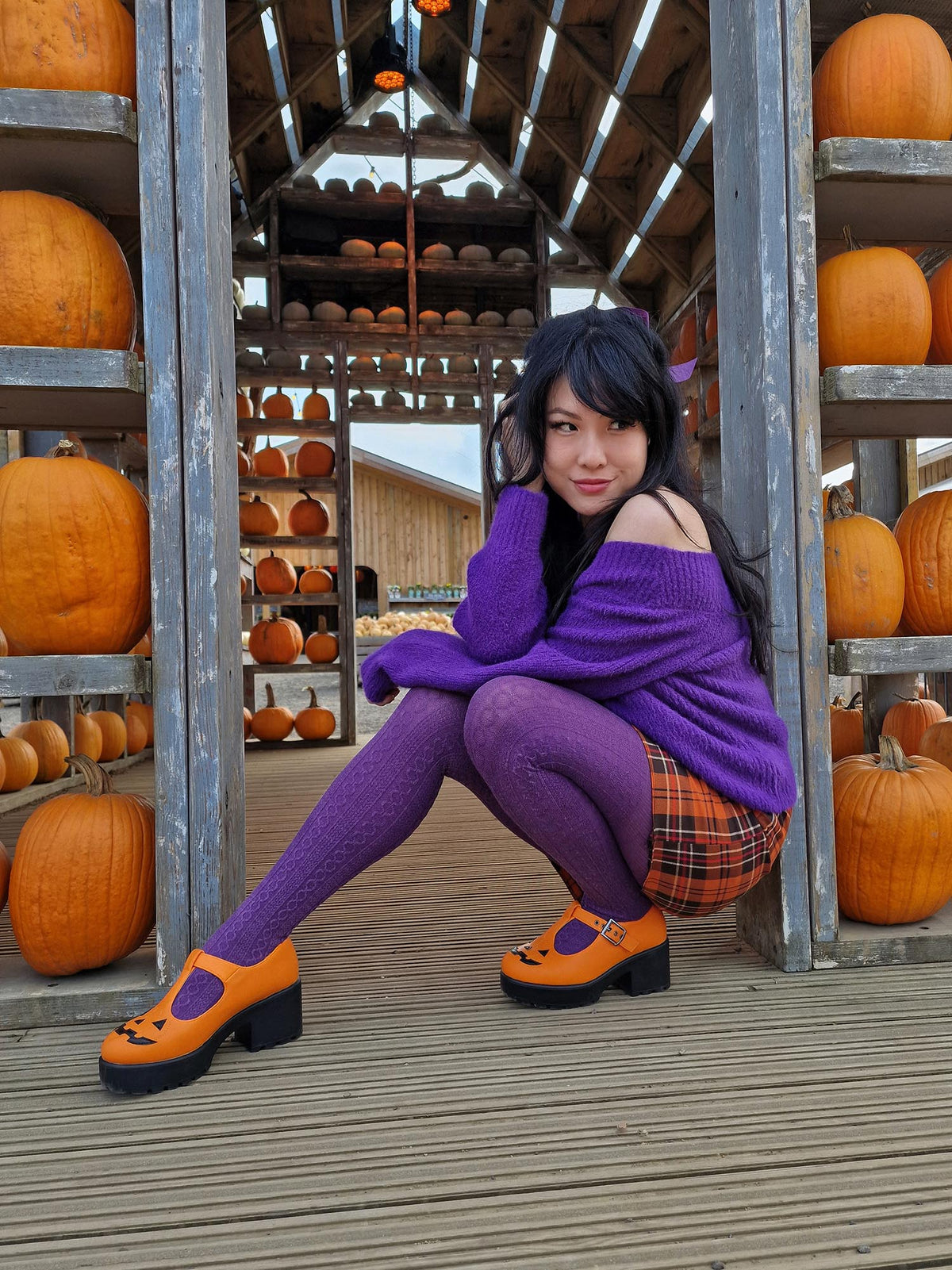 Grannies Cable Knit Wool Tights - Fancy Darkness
