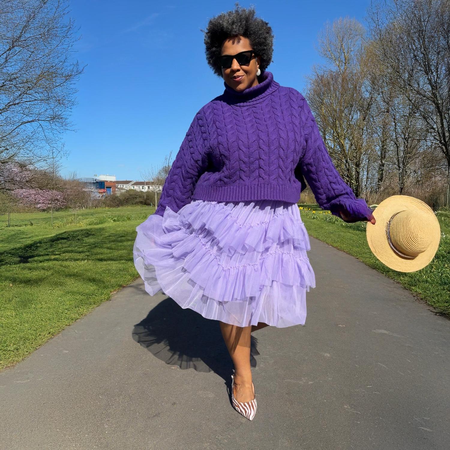 Jupe en maille - Lavande