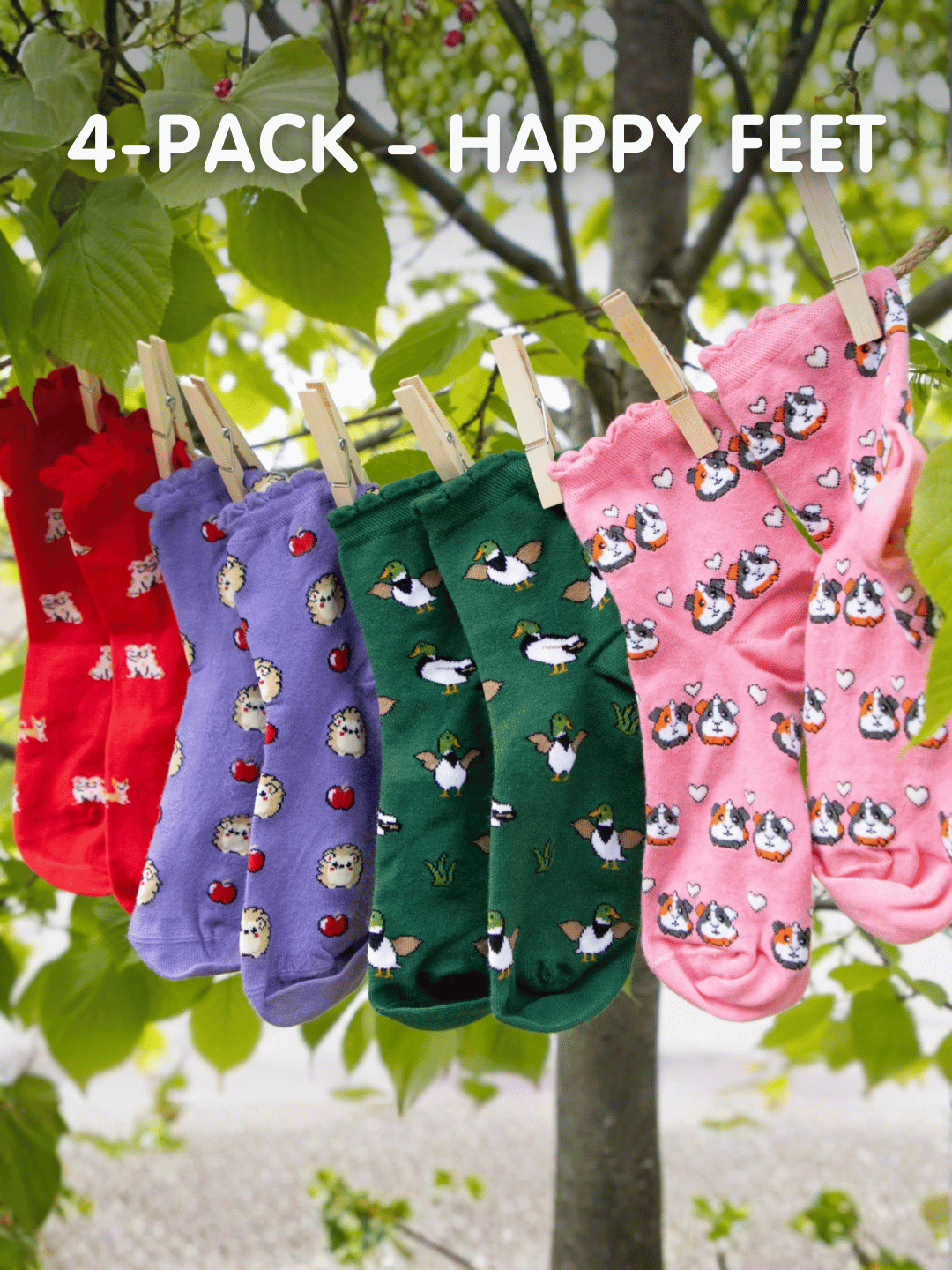 Ultimate Bamboo Ankle Socks - Happy Feet 4 Pair Bundle