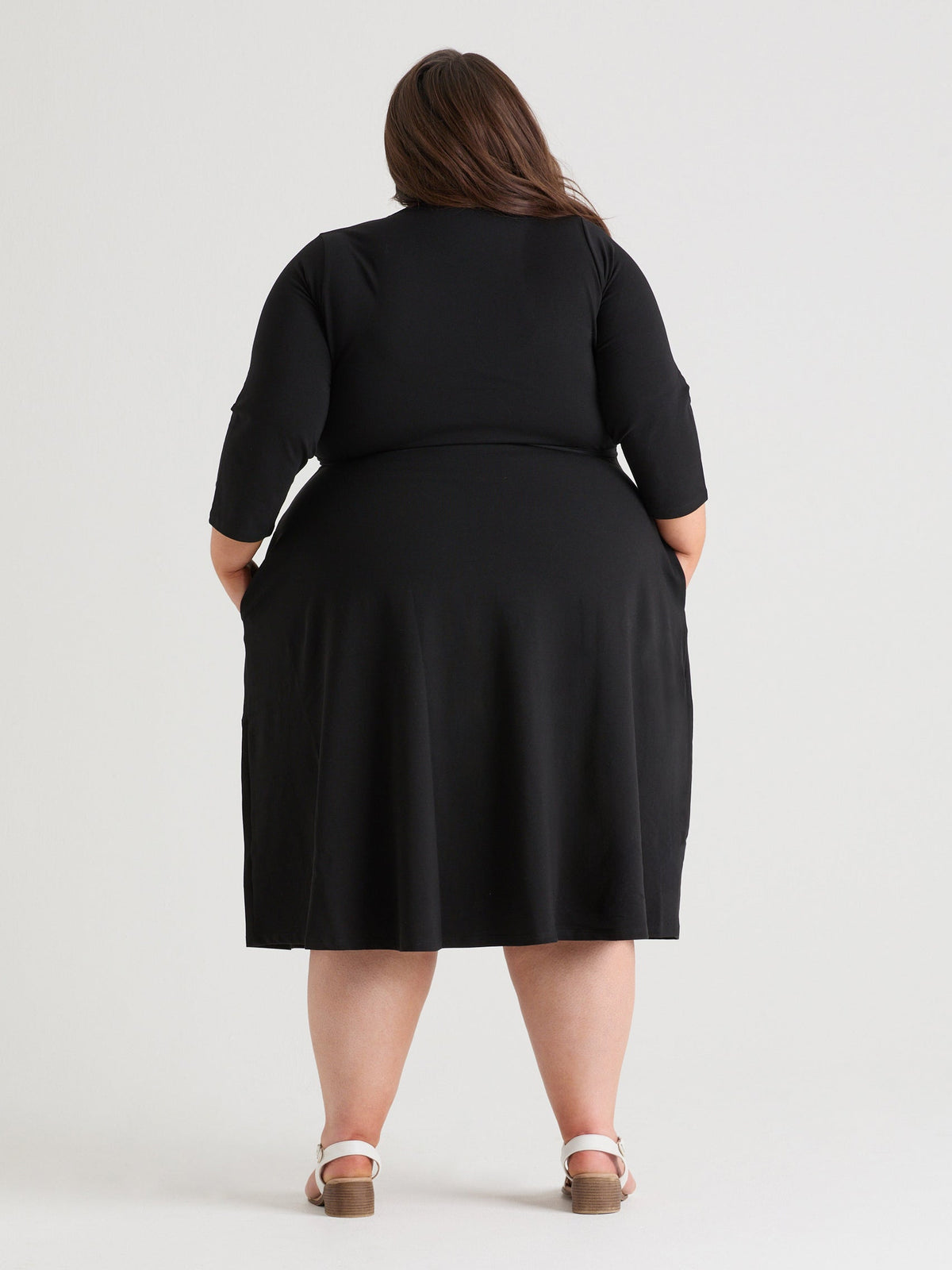 Vestido de gola alta - Preto