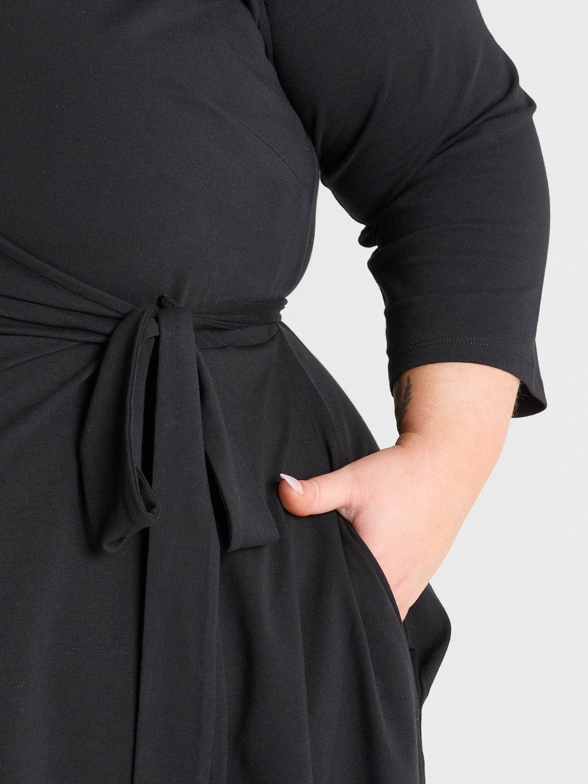 Vestido de gola alta - Preto
