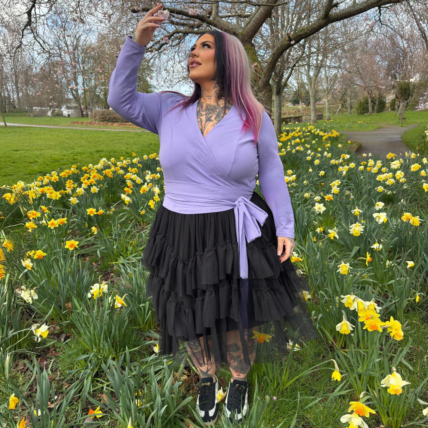 Organic Cotton Wrap Top - Lavender Fields