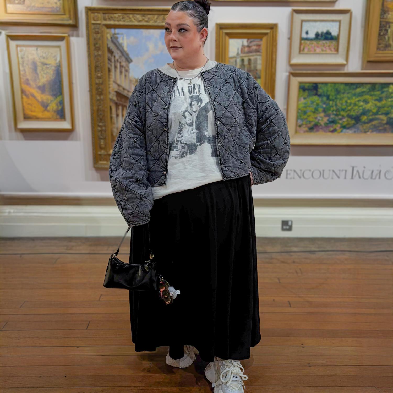 Jersey A-Line Maxi Skirt - Black