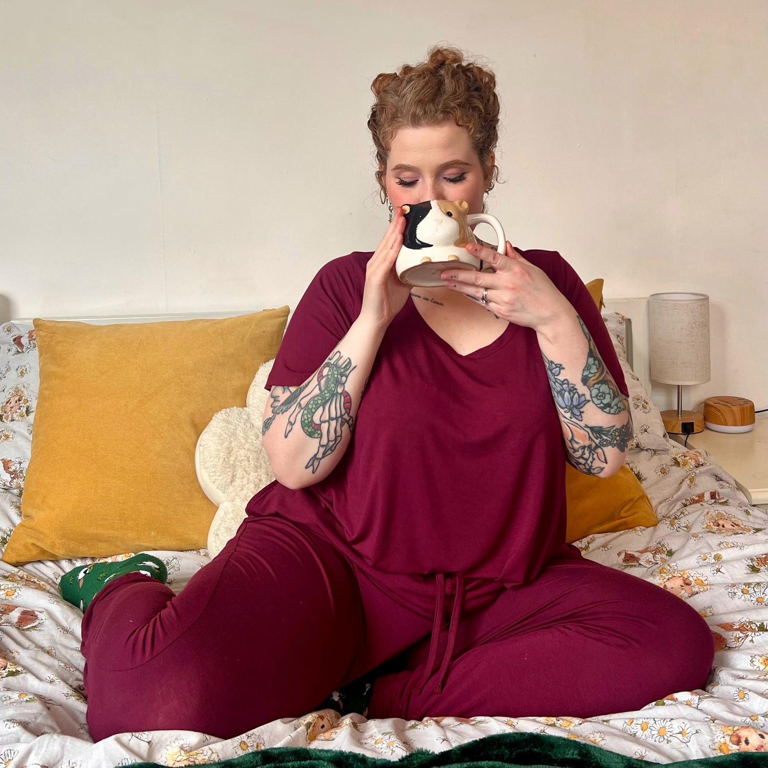 Bamboo Lounge T-Shirt - Cherry