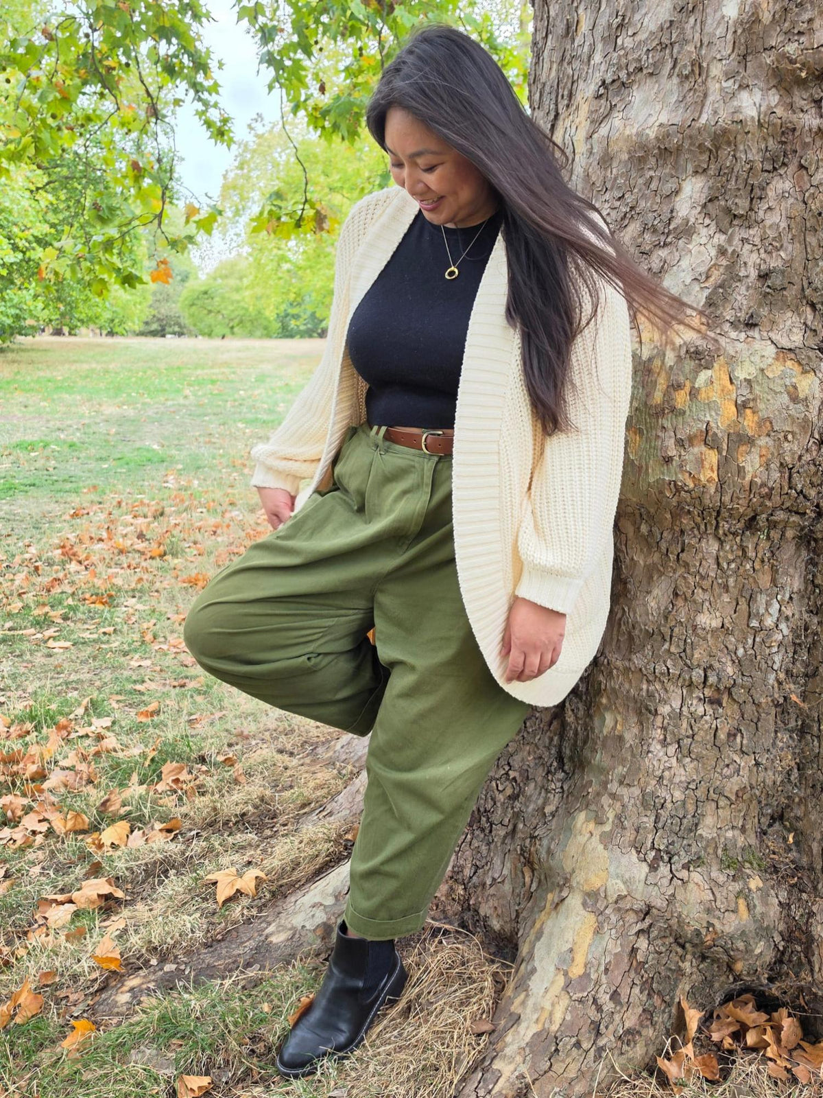 Chunky Knit Cotton Cardigan - Cream