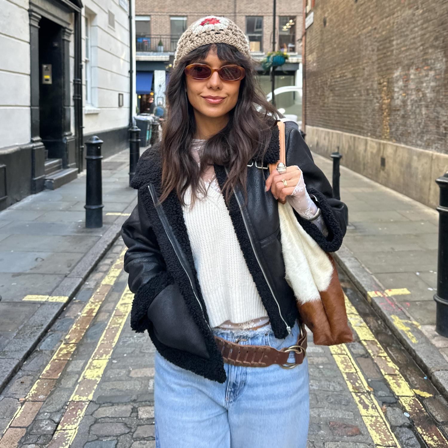 Black Borg Aviator Jacket - Snuggly & Stylish Vegan Suede – Snag EU