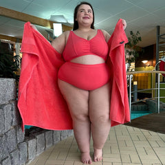 Calções de biquíni com nervuras «Hasta La Vista» - Coral - Snag