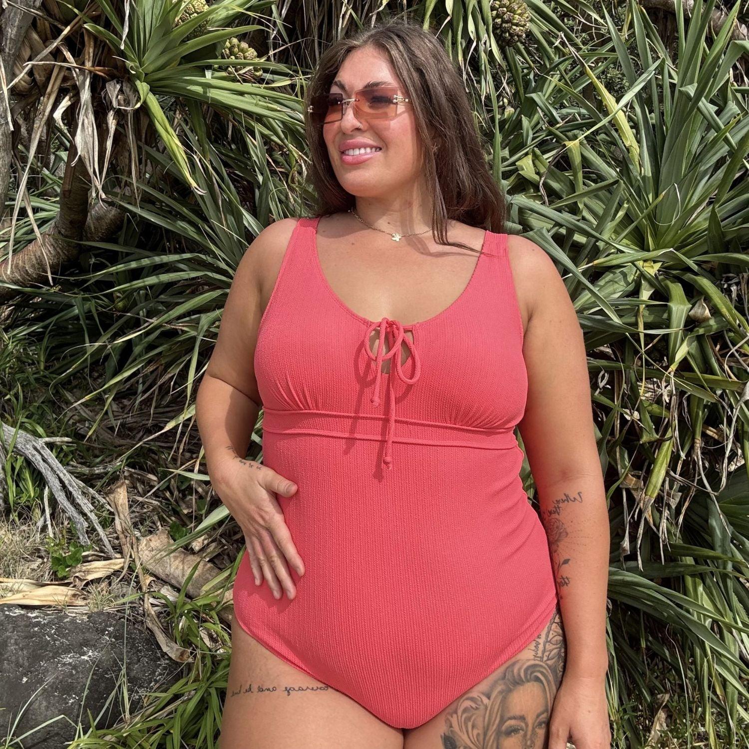 Bañador «I'll Be Right Here» - Coral - Snag