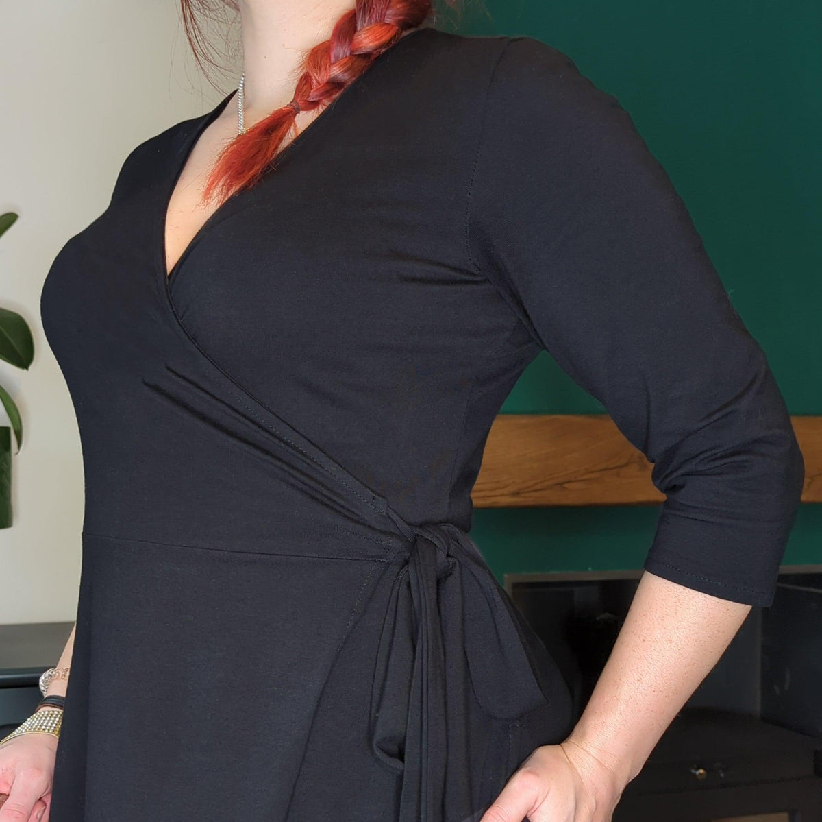 Vestido de gola alta - Preto