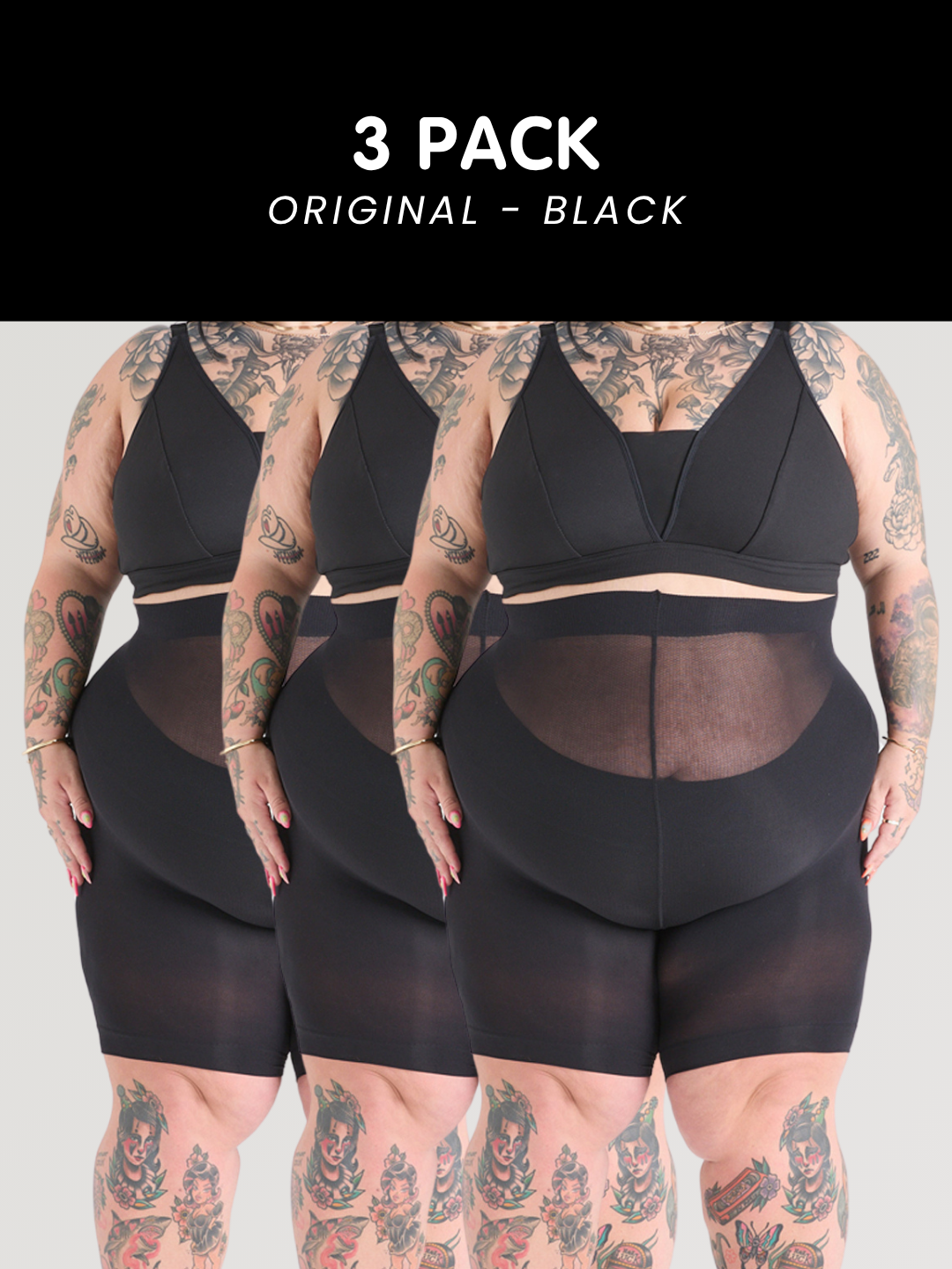 3 Pack Original Black Bundle - Stay Cool Chub Rub Shorts