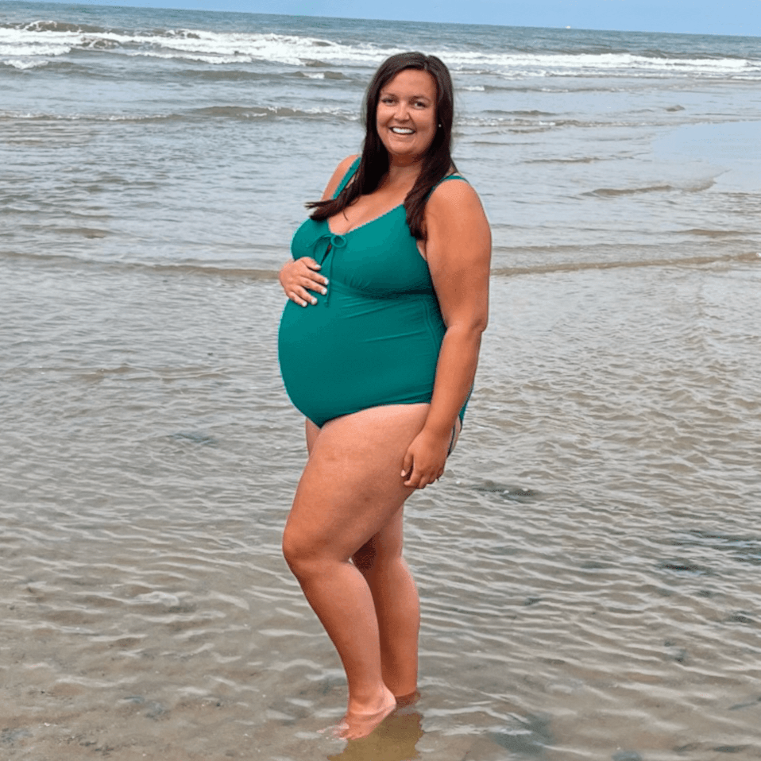 Teal Maternity Swimsuit That loving feel in Snag Snag EU