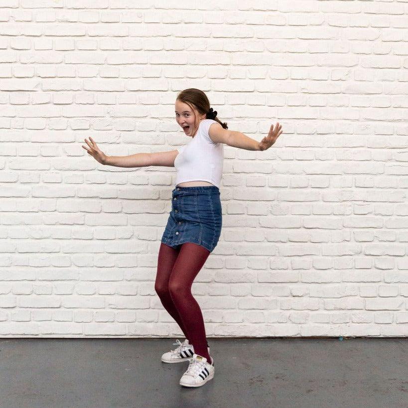 Tween Tights - Burgundy