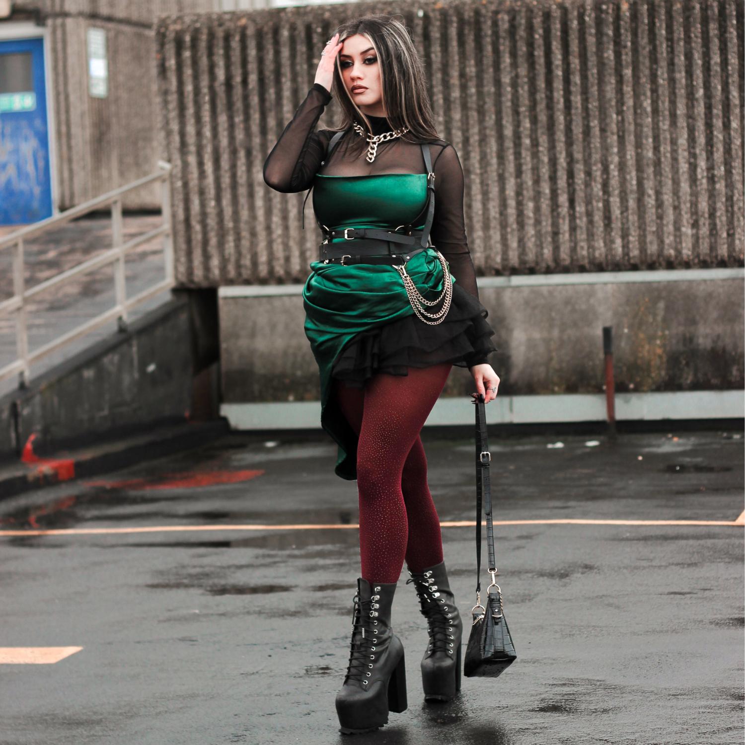 80 denier uigennemsigtige strømpebukser - guldglitter