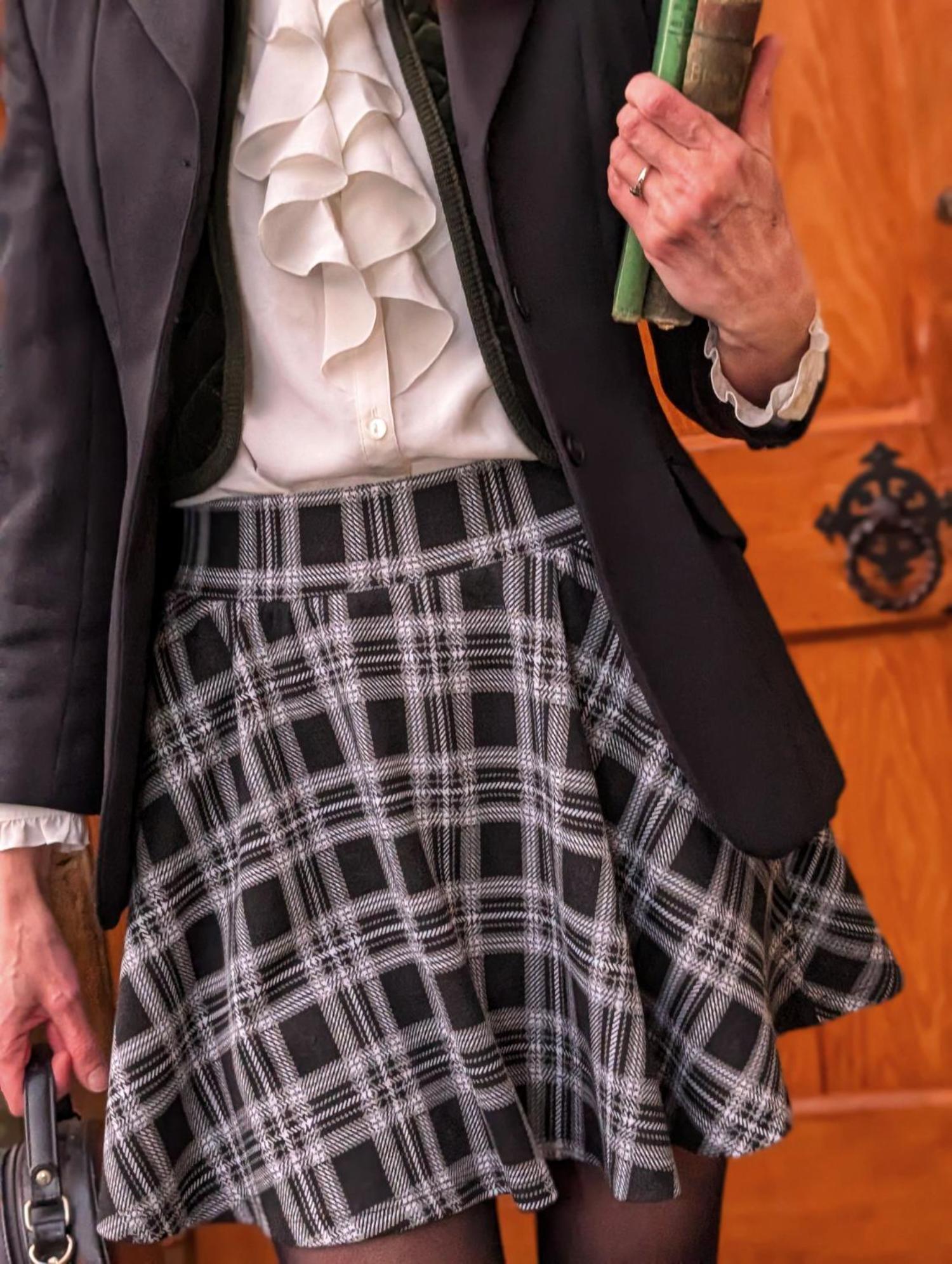 Plaid mini-flare nederdel - Cairn