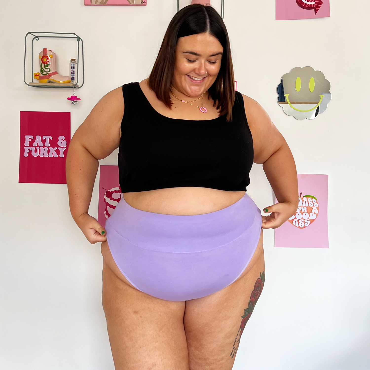 Knickers med superhøje ben i økologisk bomuld - Cassis de Violet
