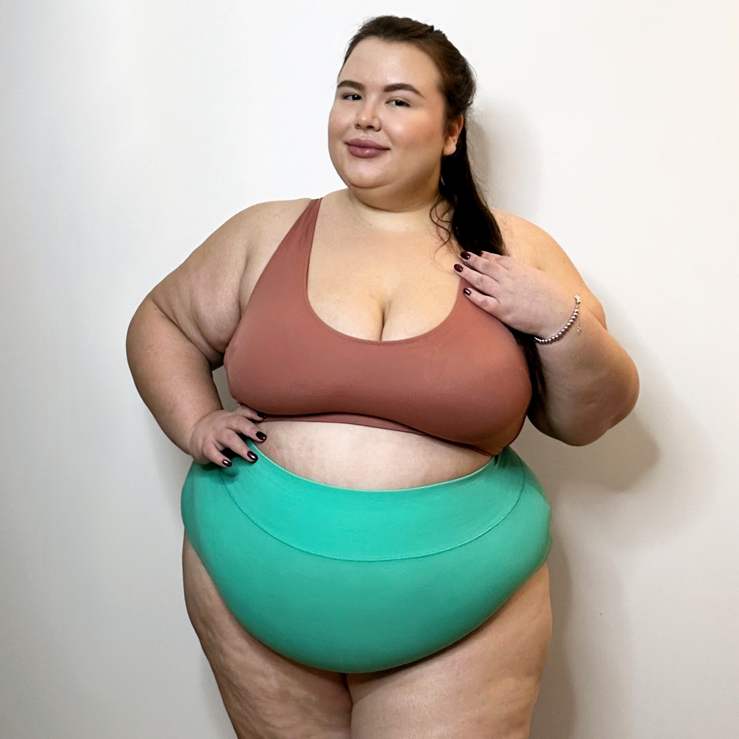 Super højtaljede knickers i økologisk bomuld - Mint