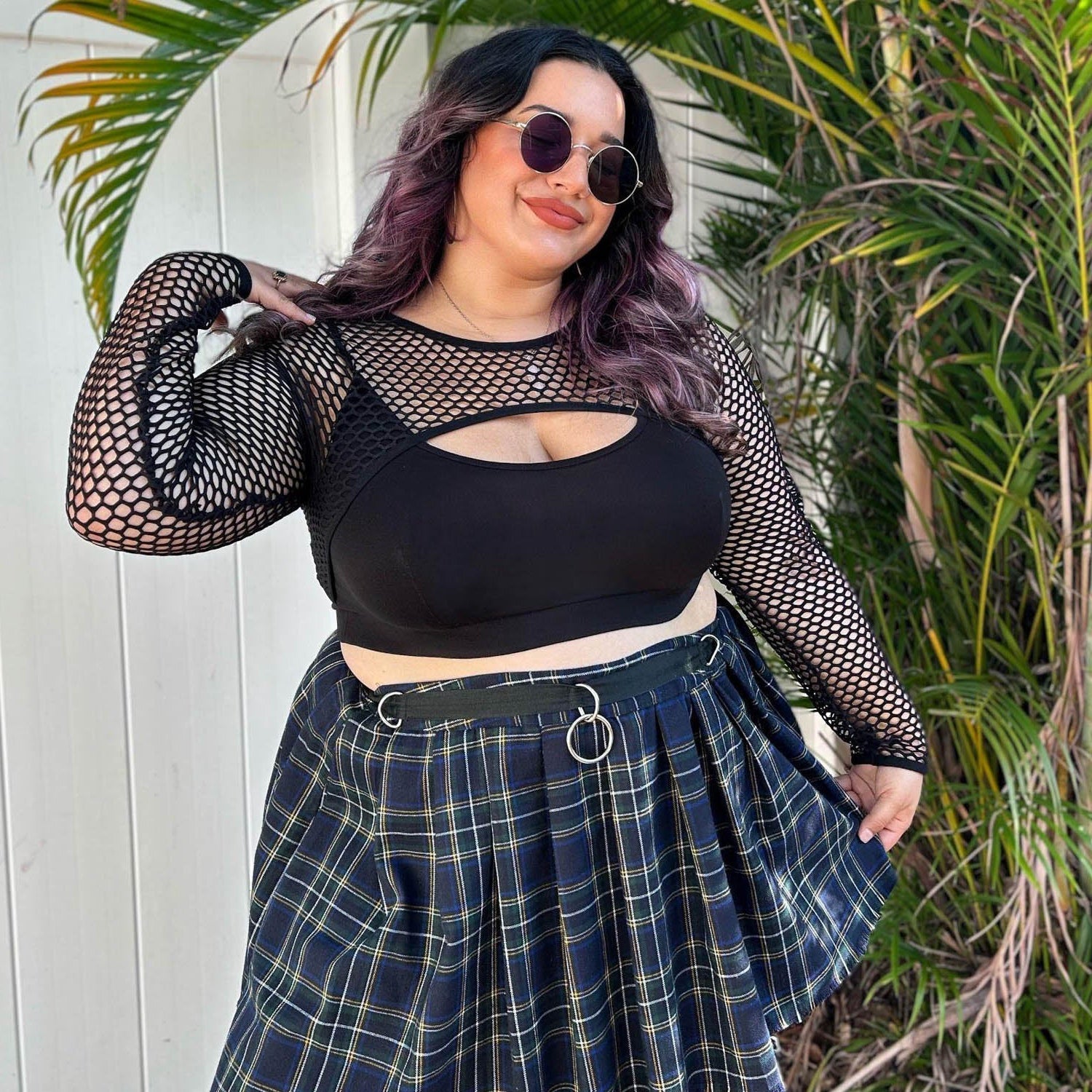 Fishnet-top - Alanis - Sort