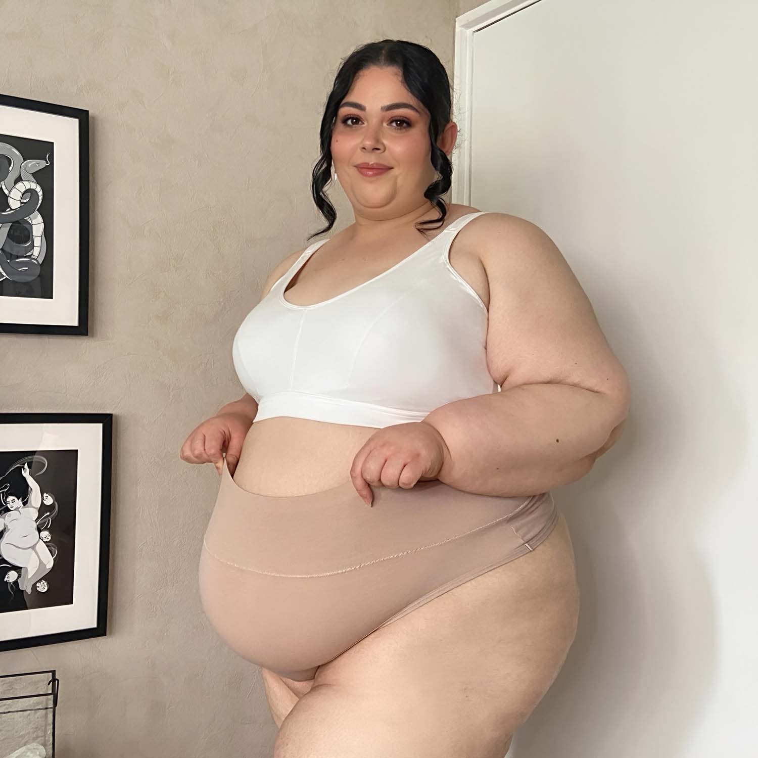 Frække knickers med høje ben i økologisk bomuld - Milk Bottle