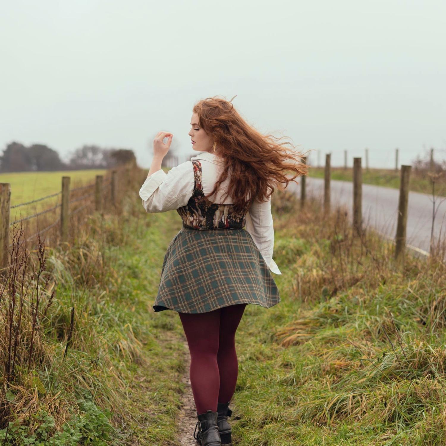 Plaid mini-flare nederdel - Glenfern