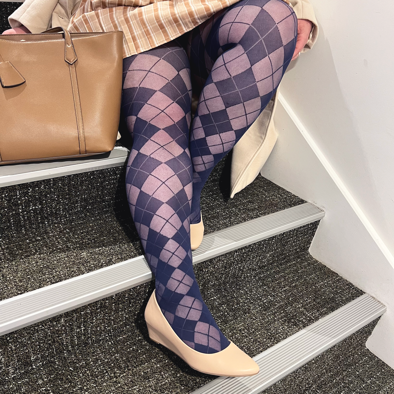Diamant-strømpebukser - Navy