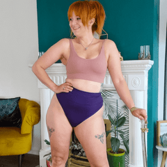 Cheeky High Leg Knickers - Suffragette Purple - Snag