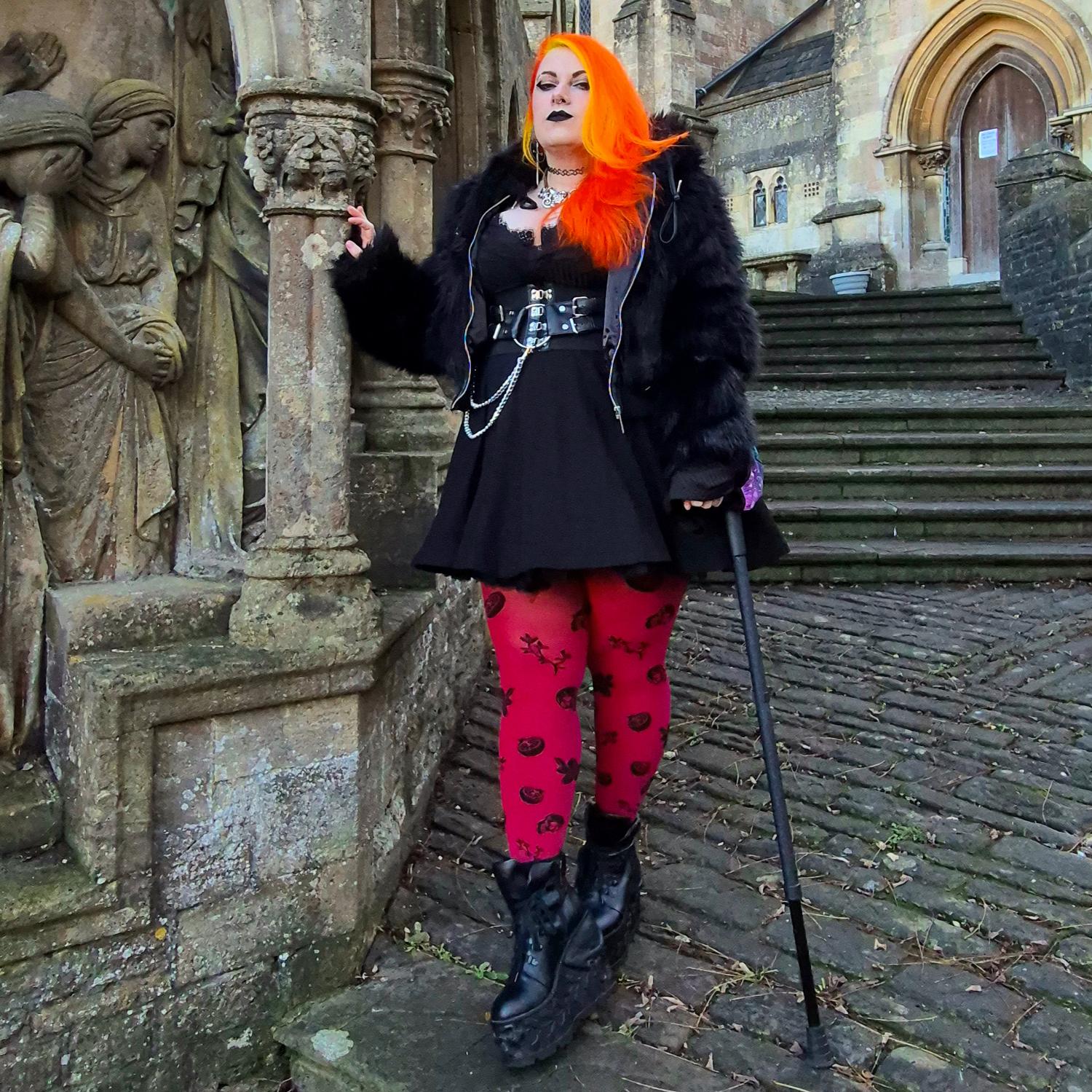 Mallas opacas 80 deniers - Danu Skull Flower - Rojo sangre