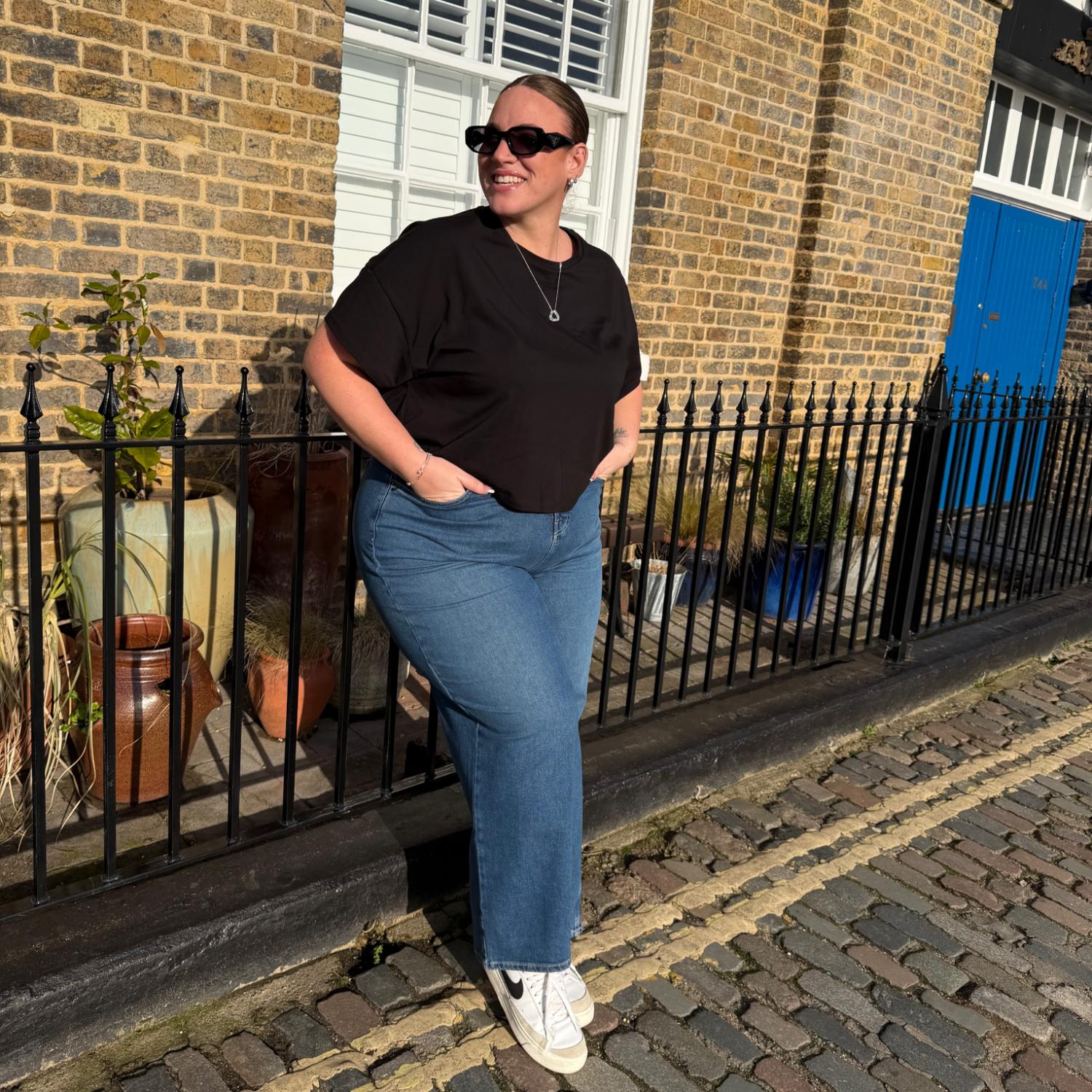 Pijama de algodón orgánico - Negro liso