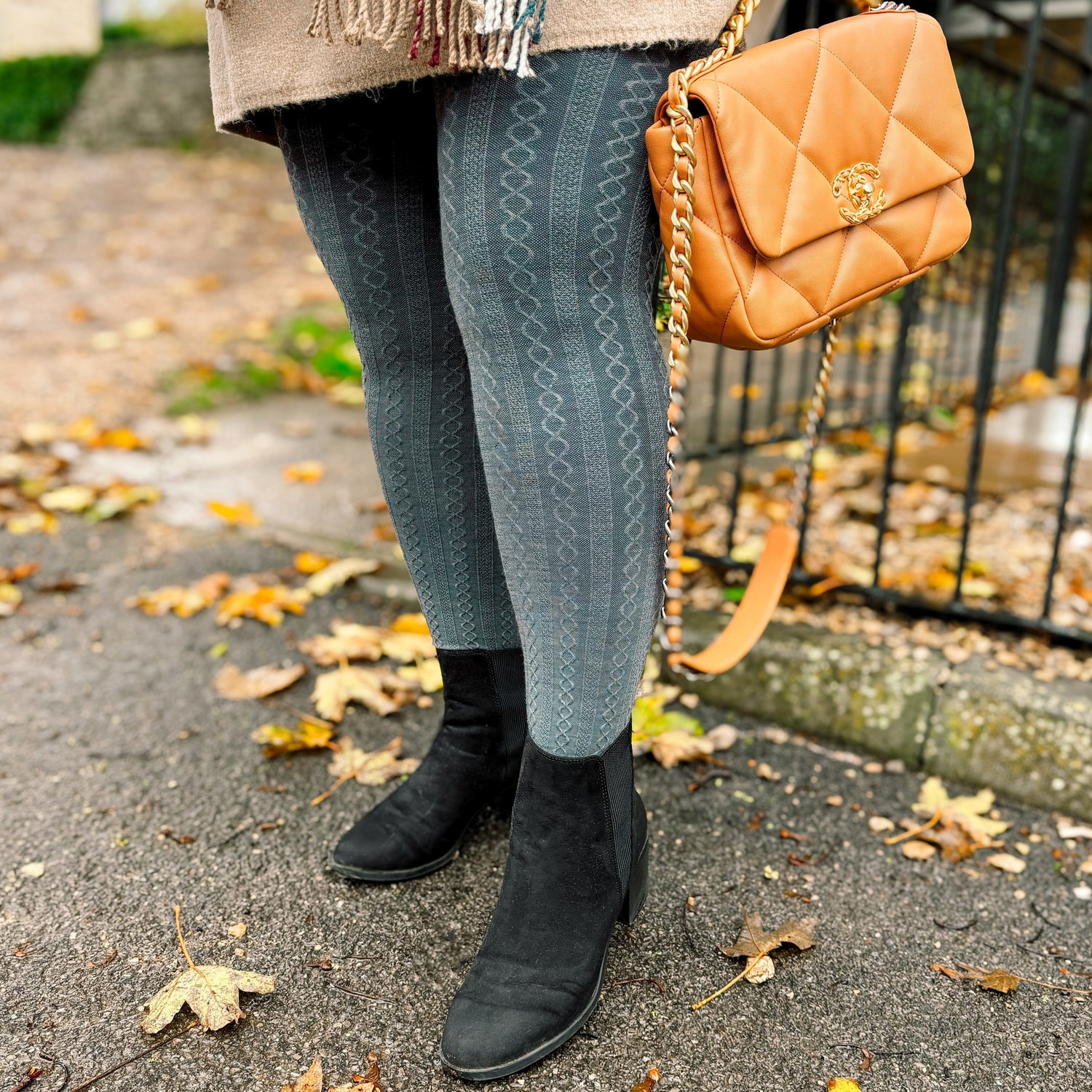 Leotardos de lana Grannies Cable Knit V2 - Pizarra