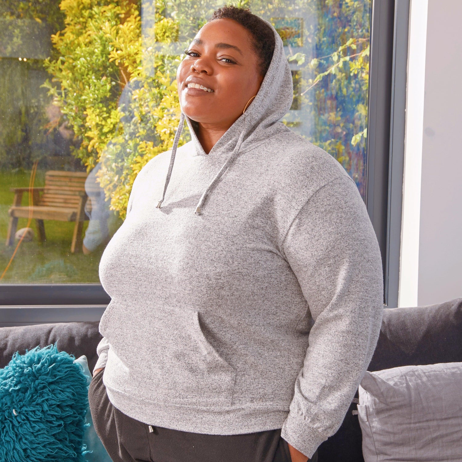 Sudadera con capucha - Marga gris