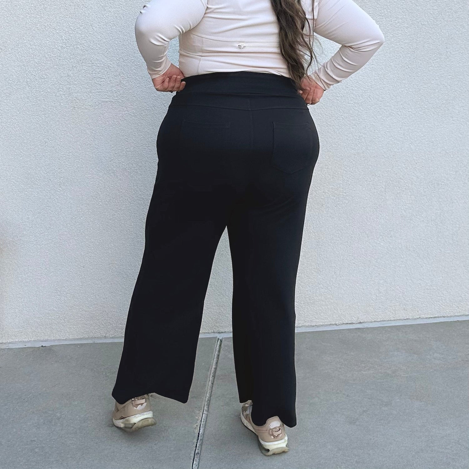 Leggings anchos a prueba de sentadillas - Negro