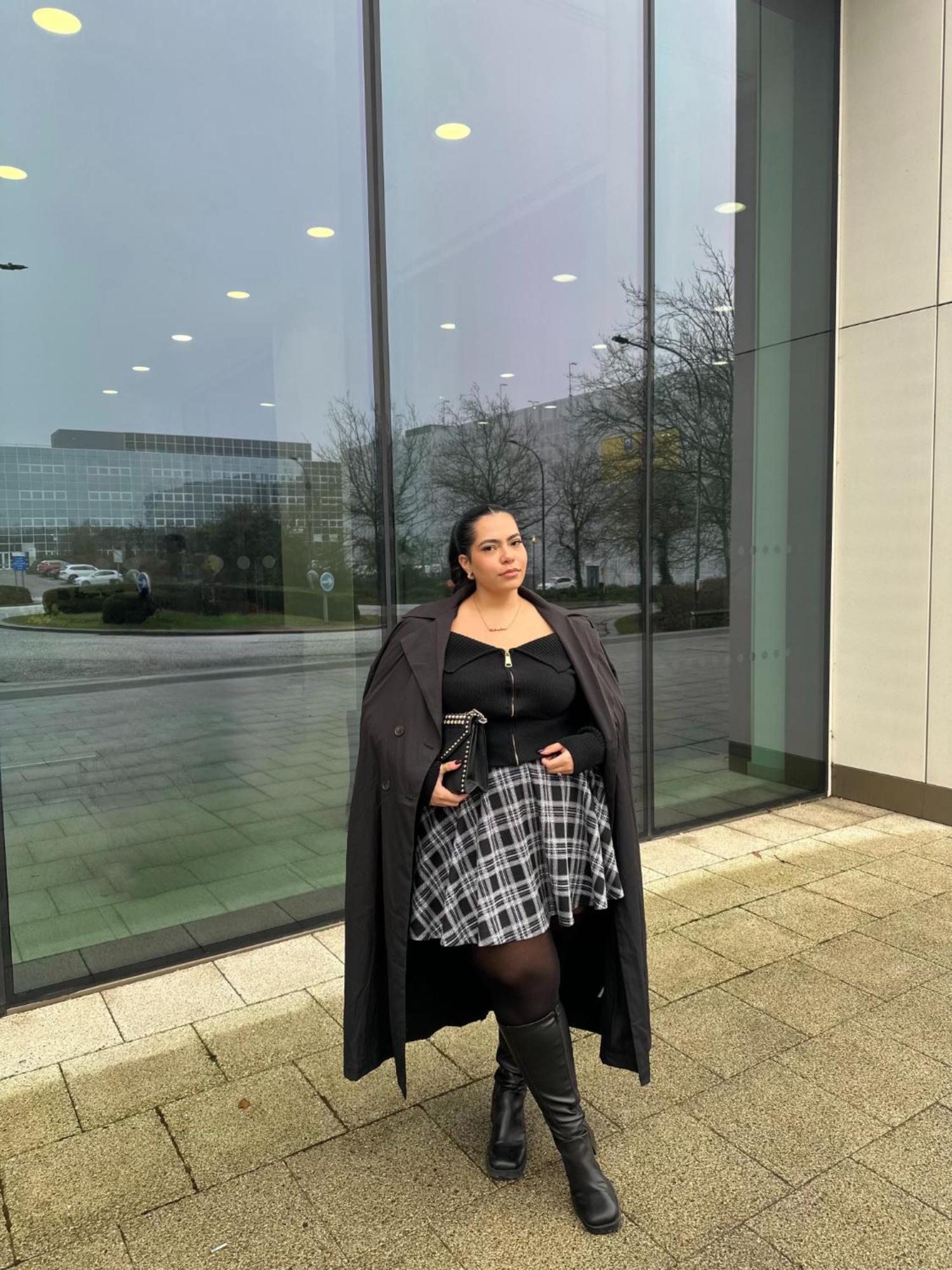 Falda mini acampanada a cuadros - Cairn