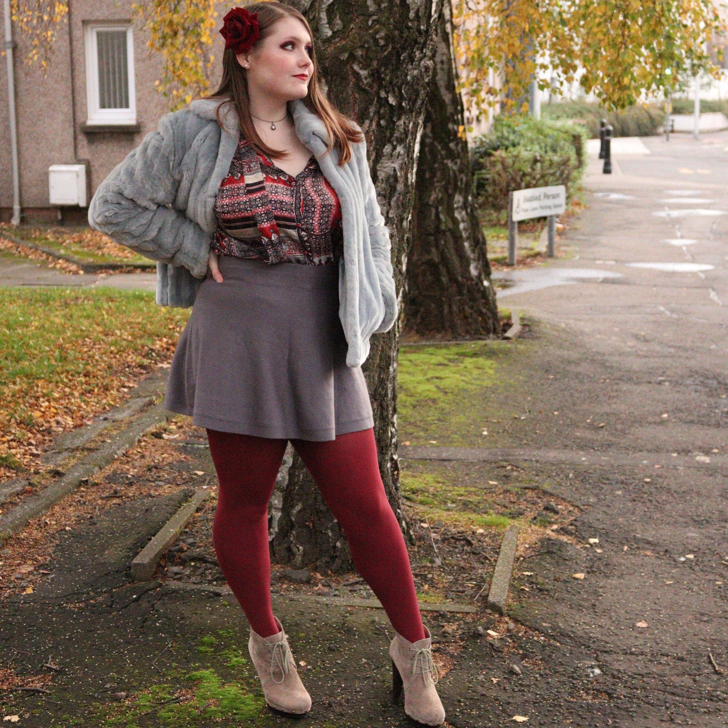80 Denier sukkahousut - Burgundy - Snag