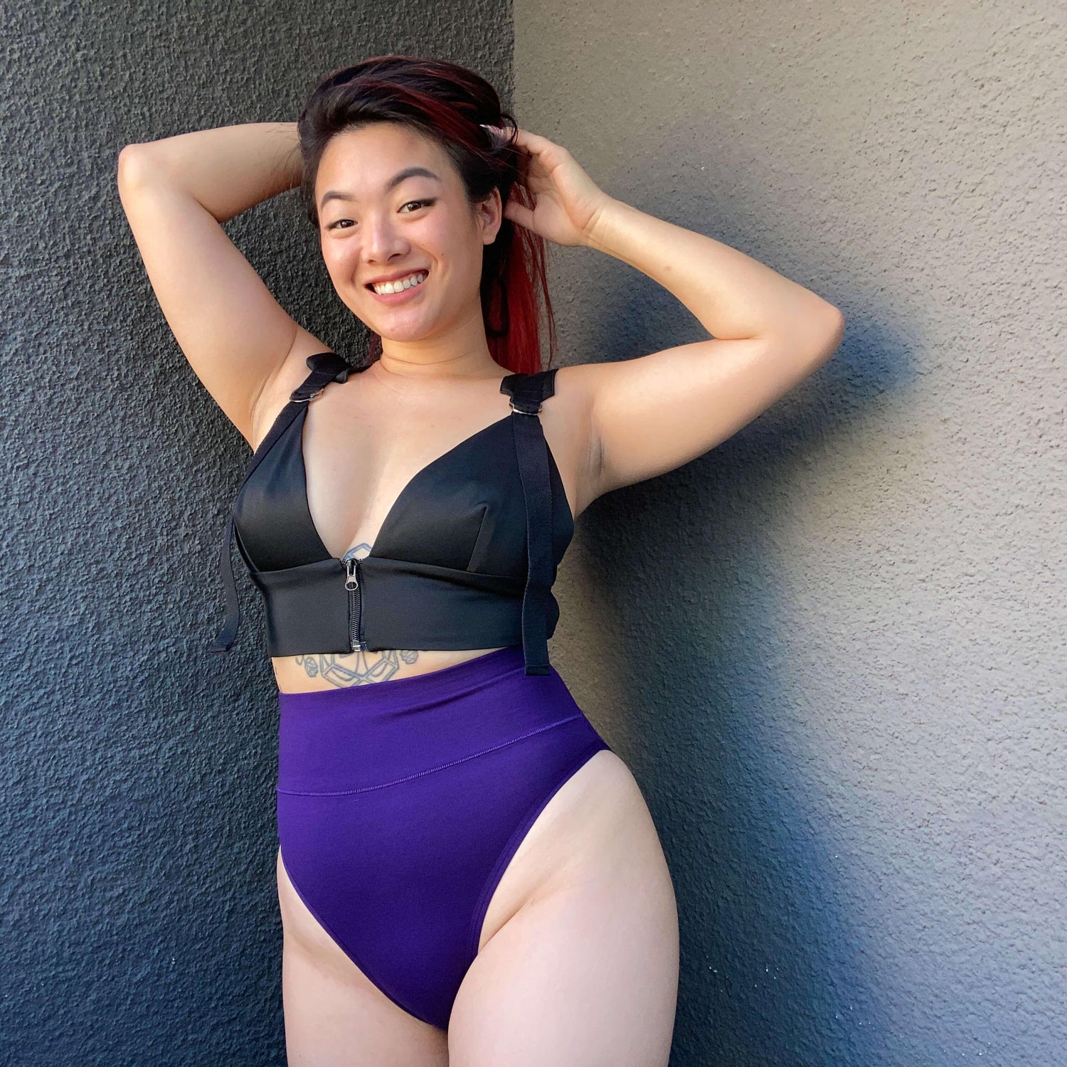 Luomupuuvillasta valmistetut Super High Leg Knickers - Suffragette Purple