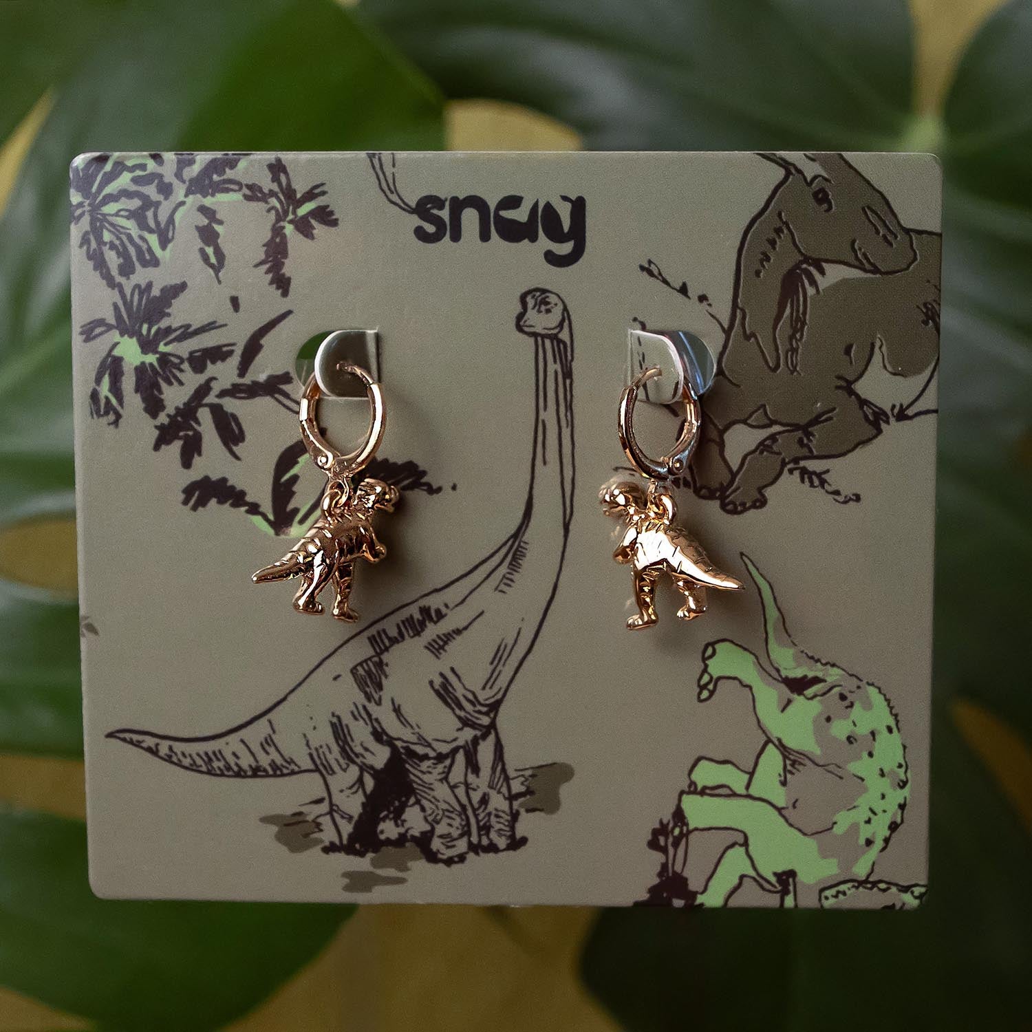 Boucles d'oreilles dinosaures - or