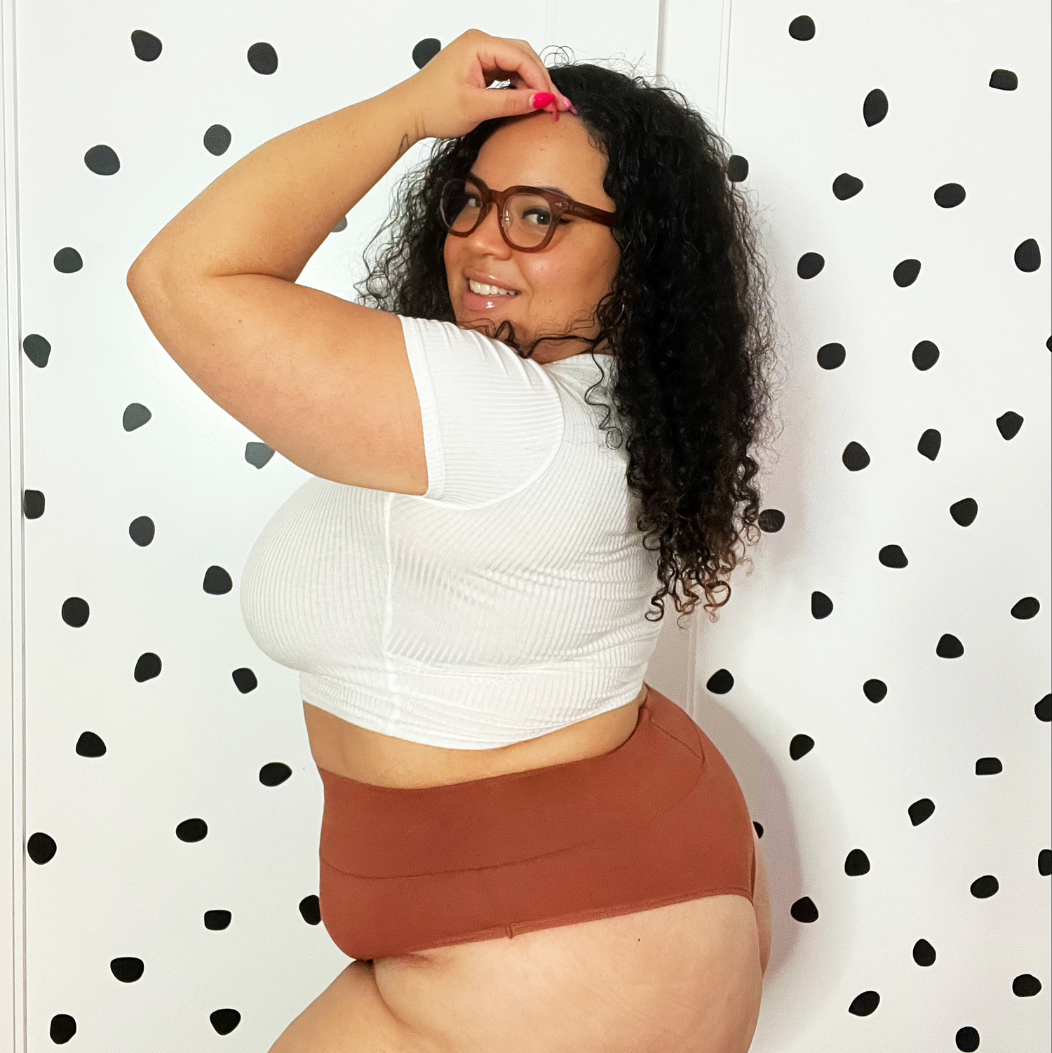 Culotte à jambe haute en coton biologique - Root Beer