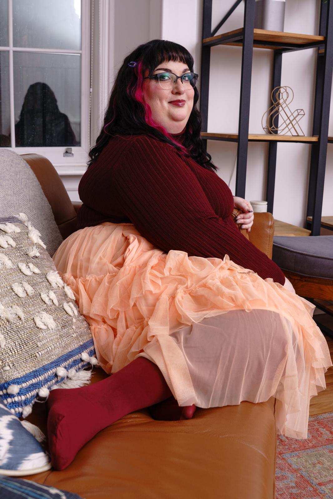 Jupe en maille - Peach Mousse