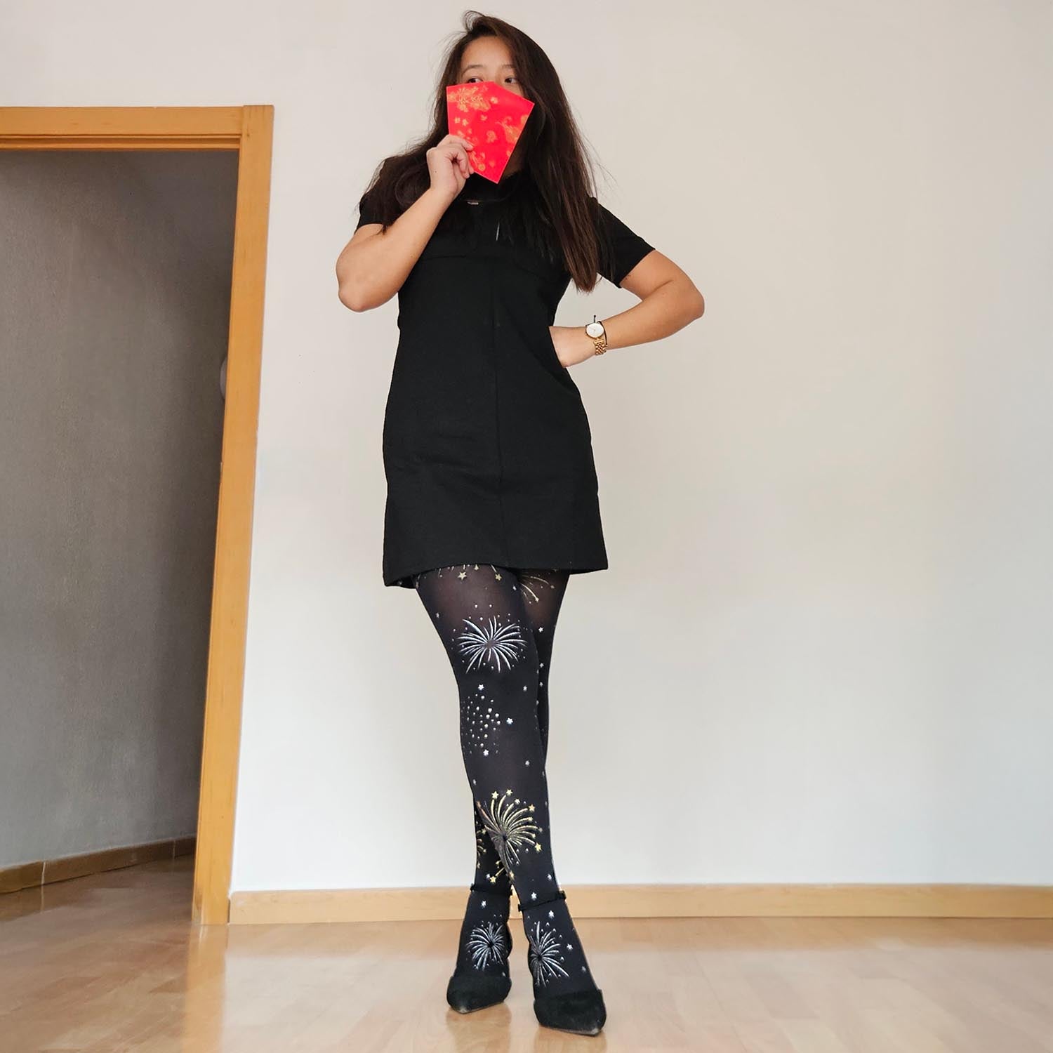 Collants opaques 80 deniers - Feux d'artifice scintillants