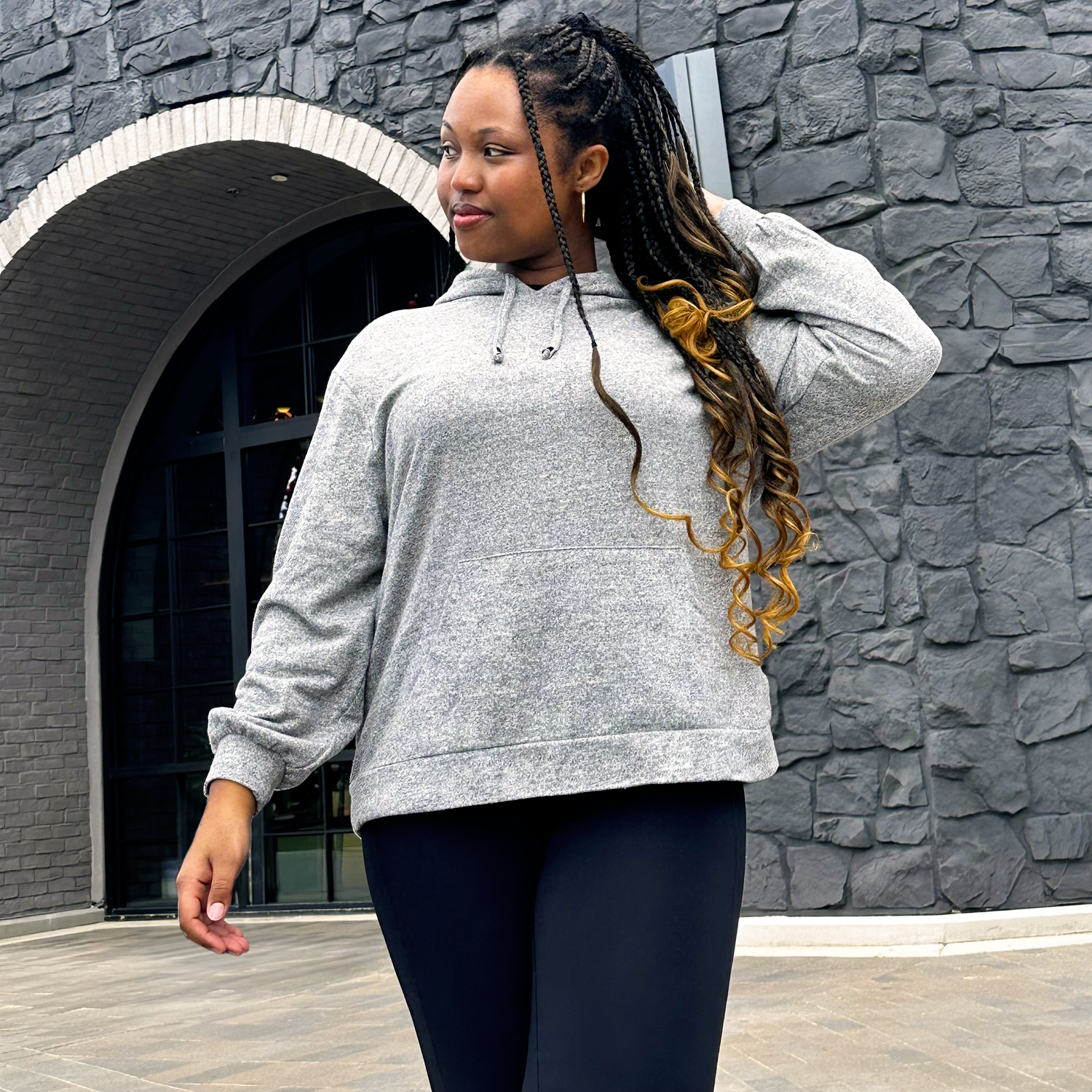 Sweat à capuche - Gris Marl