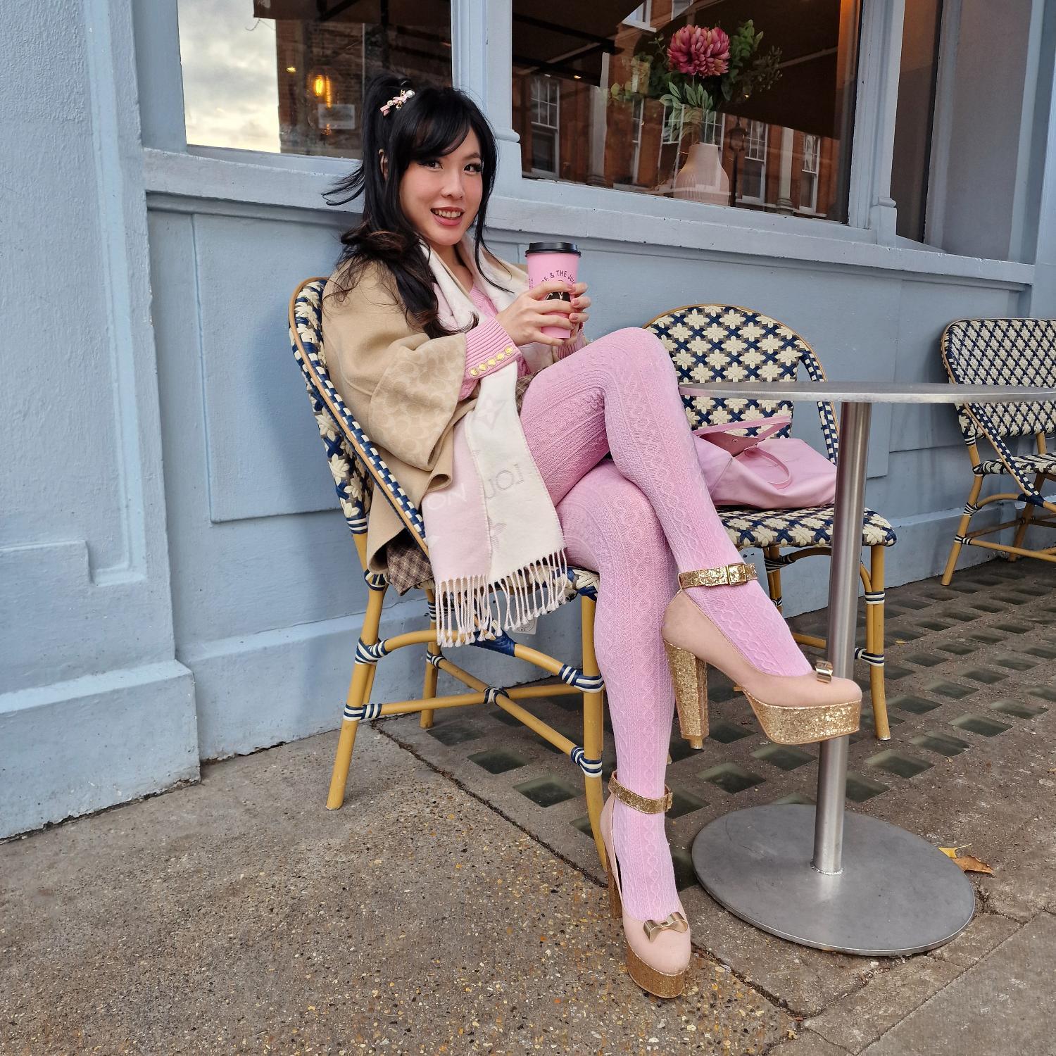 Collants en laine tricotés à mailles torsadées Grannies - Piglet (V2)