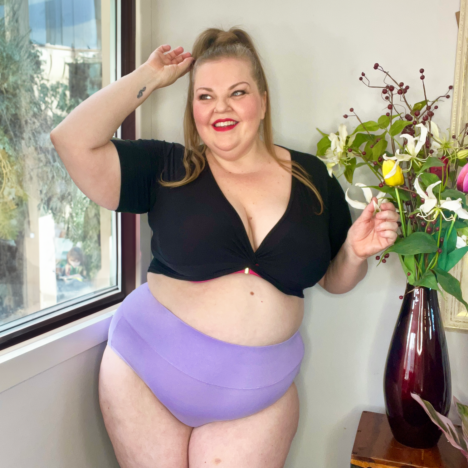 Culotte intégrale en coton biologique - Cassis de Violet